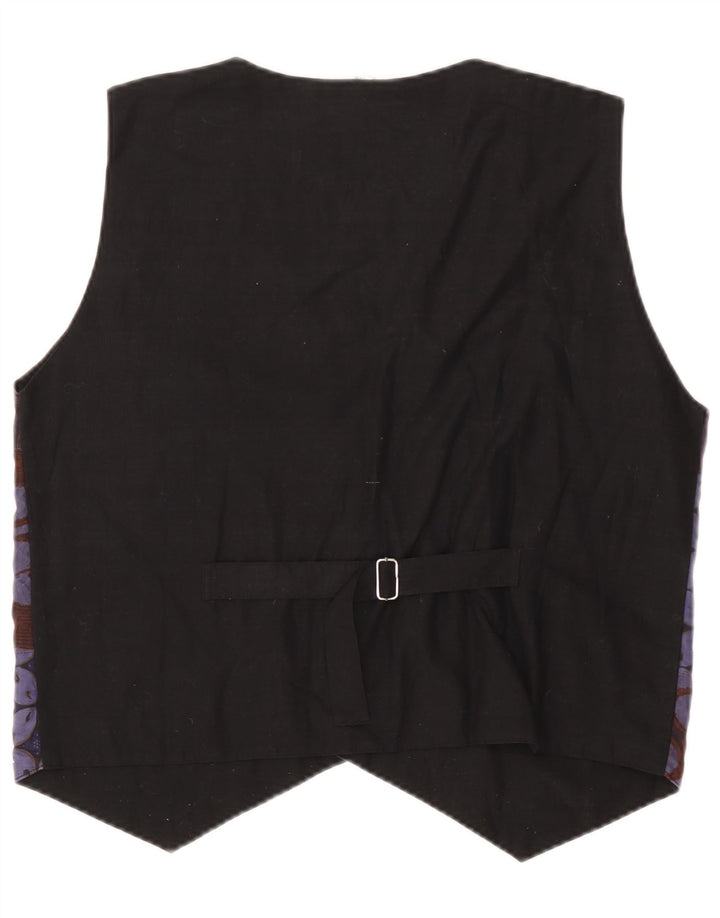 Vintage męska kamizelka, średnio fioletowa, patchworkowa bawełna