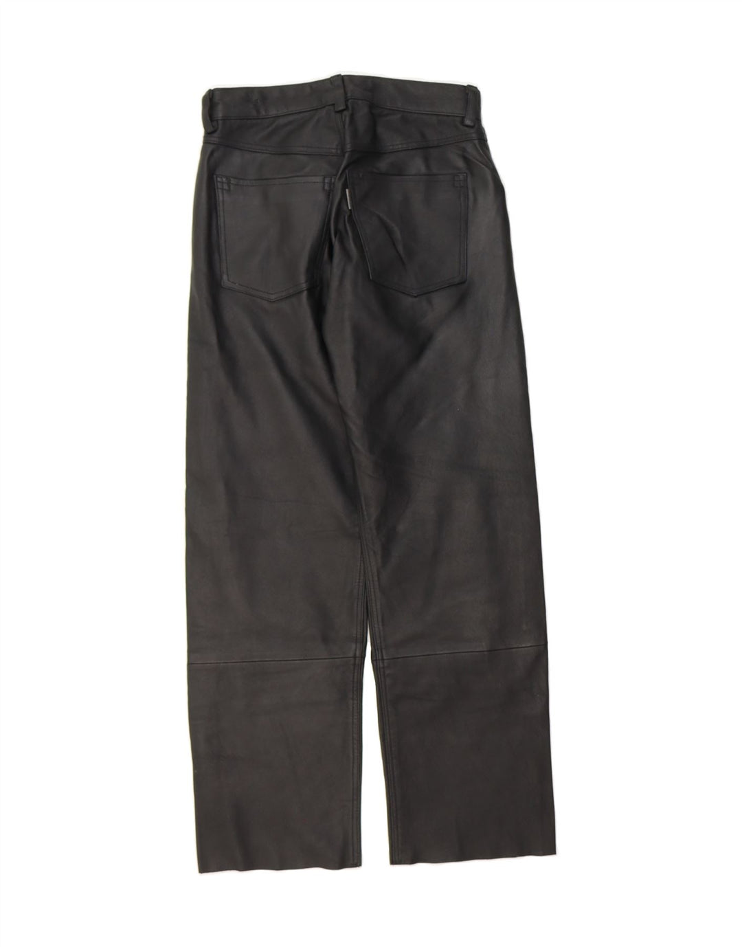 ENJOY Womens Straight Leather Trousers W28 L27 Black Leather Vintage ENJOY and Second-Hand ENJOY from Messina Hembry 