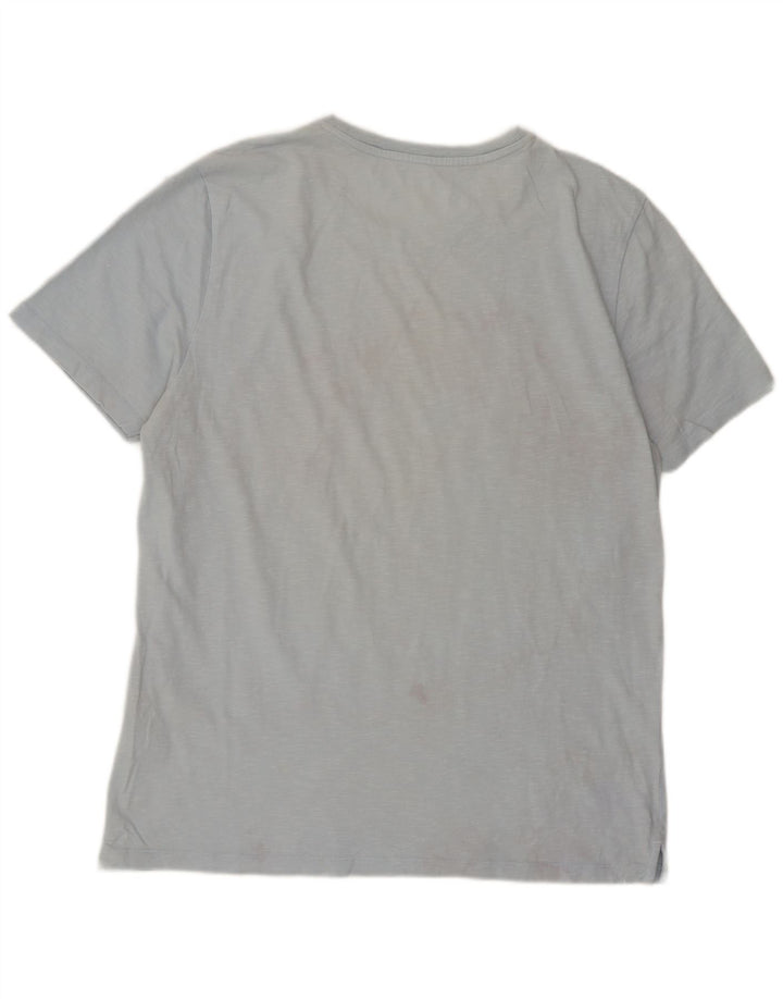 Męski T-shirt z grafiką Fat Face, duży, niebieski, bawełniany