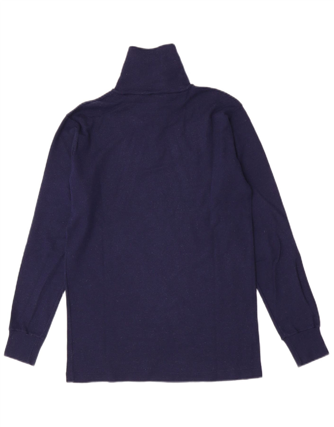 Męski top w stylu vintage z zamkiem błyskawicznym i długim rękawem, mały, granatowy, wełniany