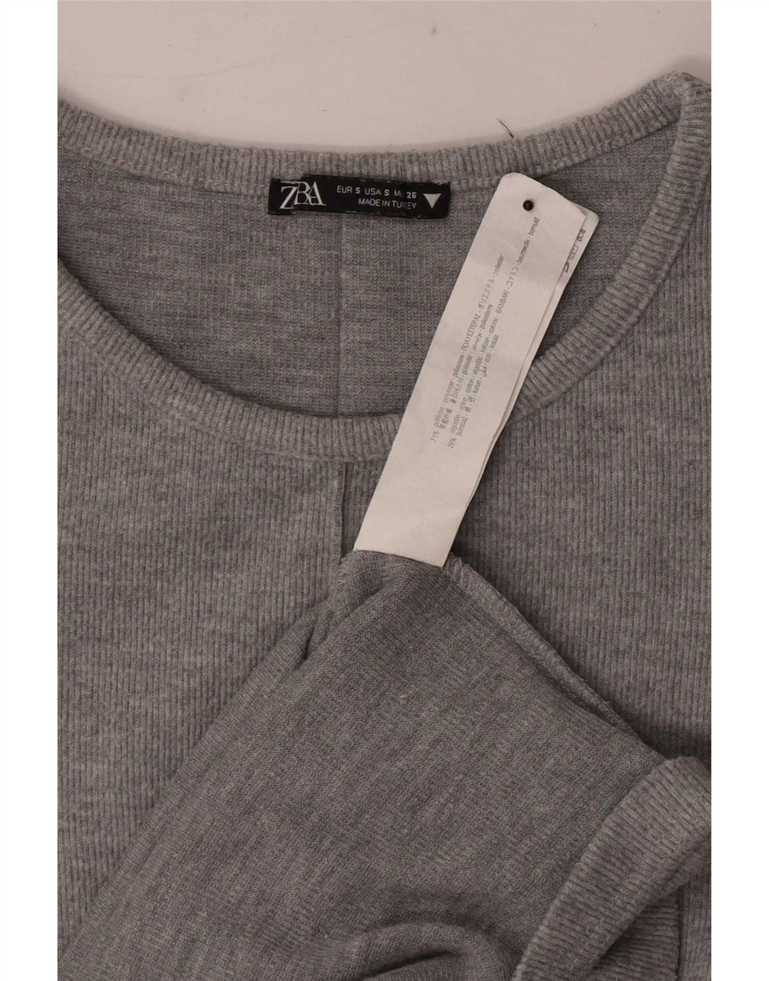 Damska sukienka T-shirtowa Zara UK 8 Small, szary poliester