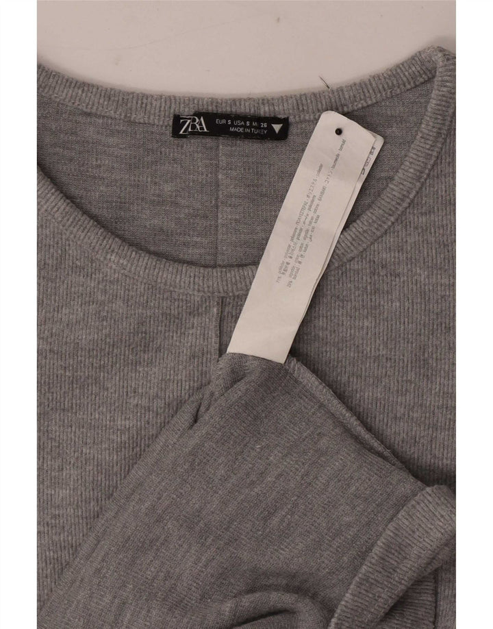 Damska sukienka T-shirtowa Zara UK 8 Small, szary poliester