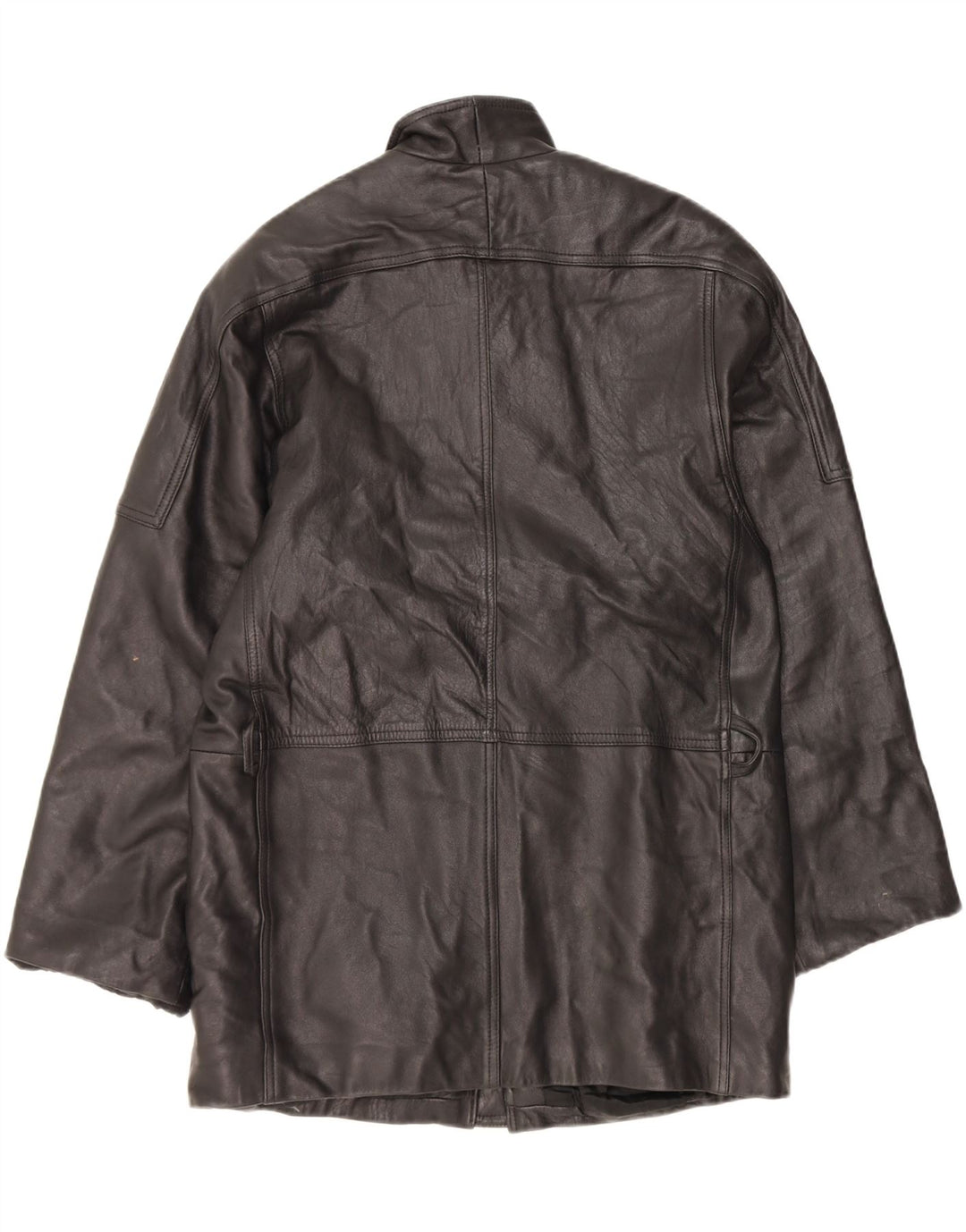 ELLESI Mens Leather Coat UK 38 Medium Black Leather Vintage Ellesi and Second-Hand Ellesi from Messina Hembry 