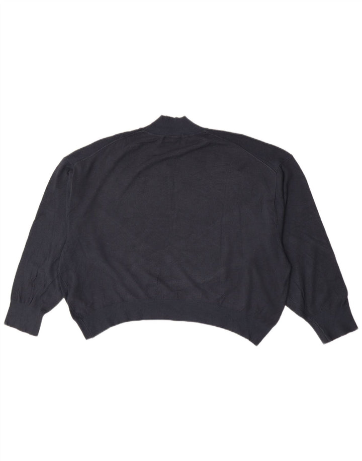 Damski sweter oversize z golfem Zara UK 16, duży, granatowy