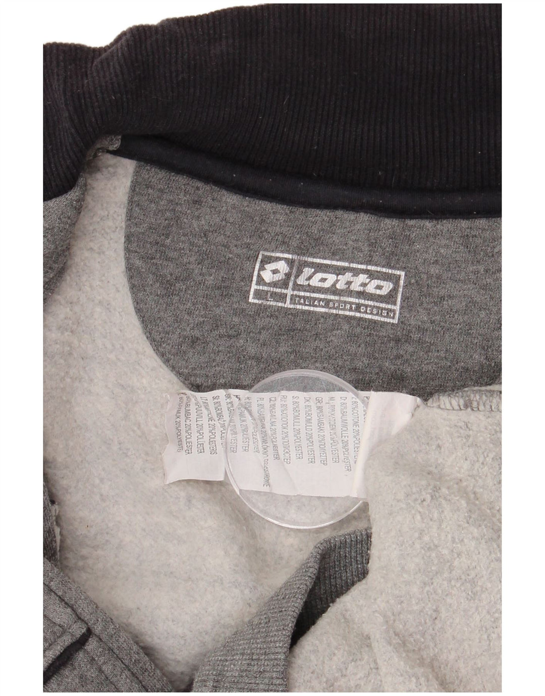 Męska kurtka dresowa Lotto, duża, szara, bawełniana w bloki kolorów