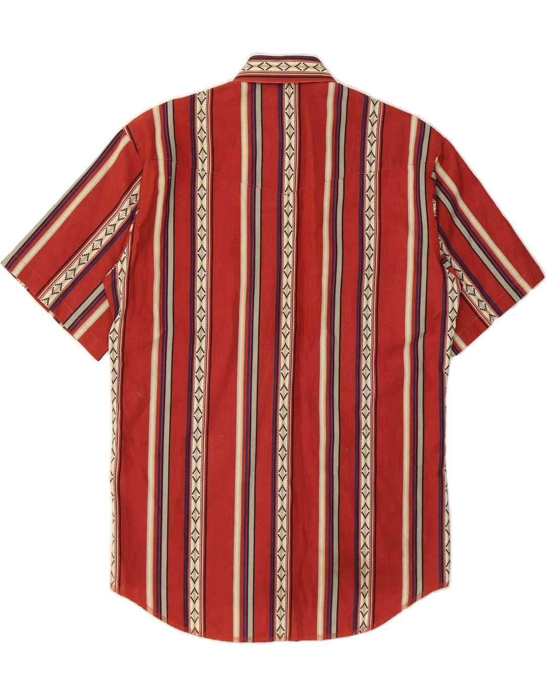 WRANGLER Mens Short Sleeve Shirt Medium Red Striped Cotton Vintage Wrangler and Second-Hand Wrangler from Messina Hembry 