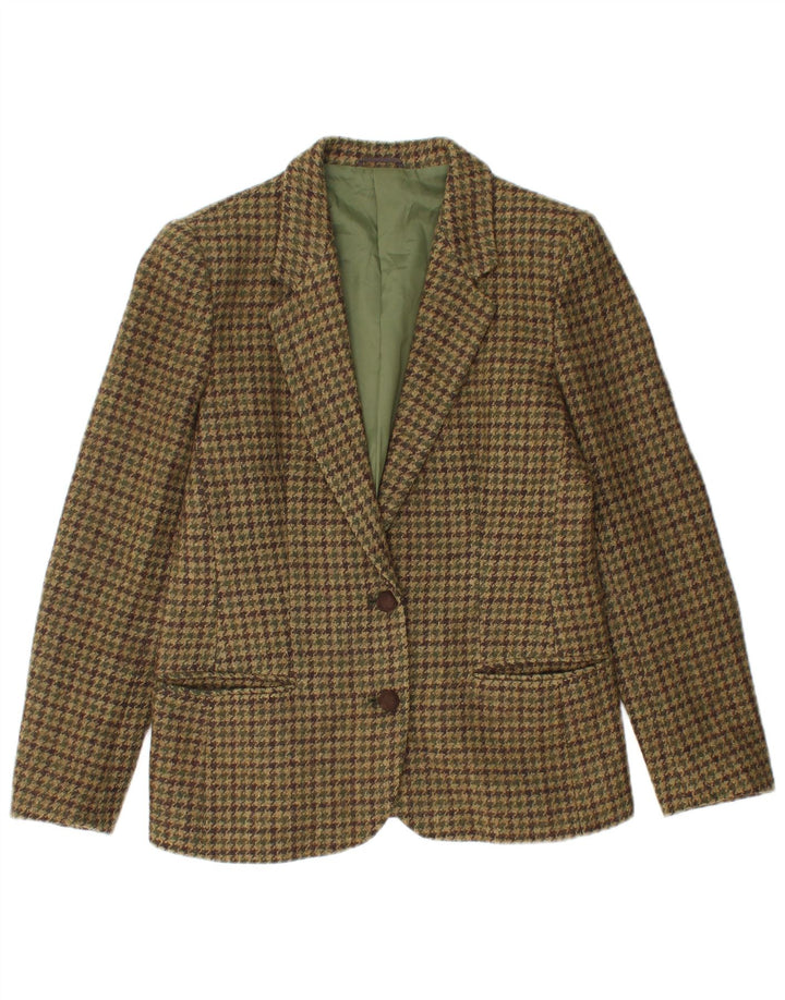 Damska marynarka Tris zapinana na 2 guziki UK 12 Medium Khaki w pepitkę