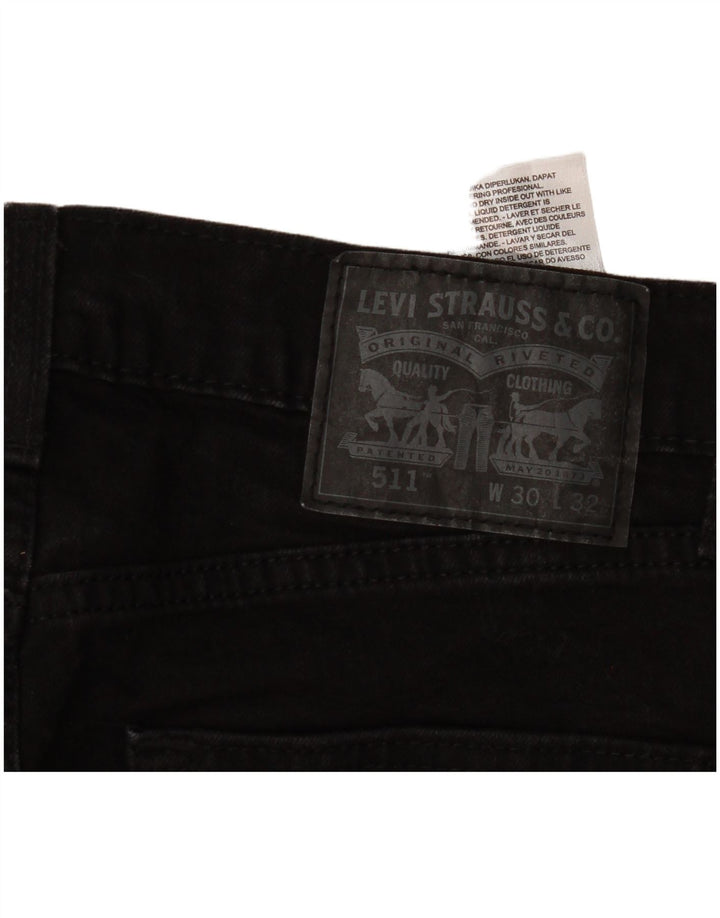Męskie jeansy Levi's 511 Slim W30 L32 Czarna bawełna