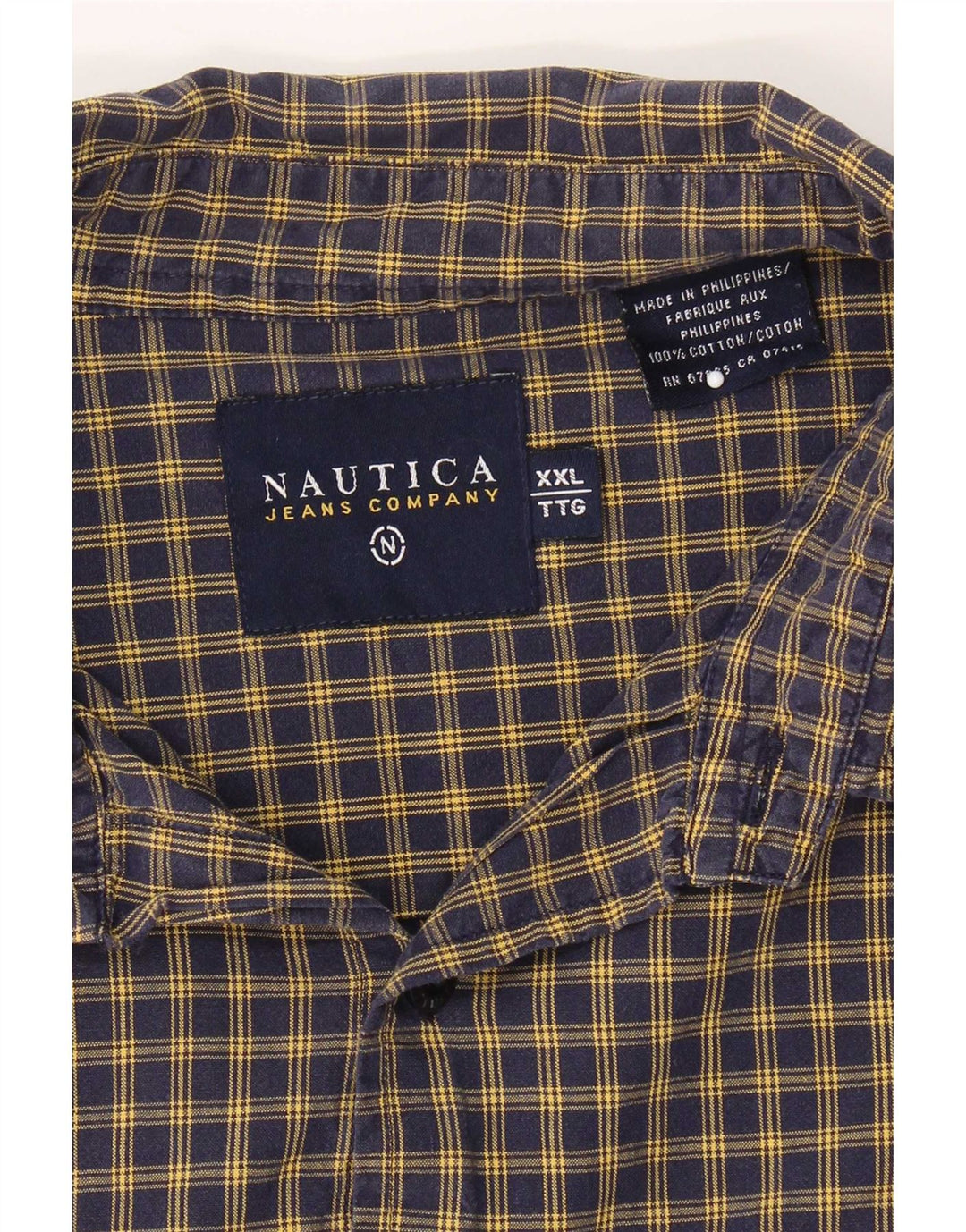 Koszula męska Nautica 2XL, bawełniana, granatowa w kratkę