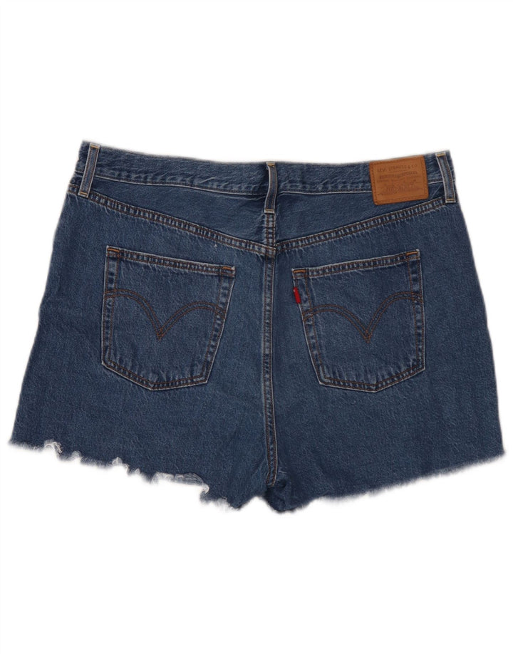 Damskie spodenki jeansowe Levi's Ribcage w trudnej sytuacji W34, duże, niebieskie