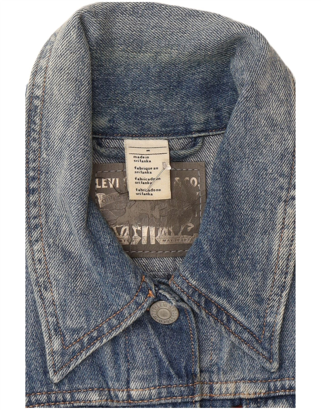 Damska kamizelka dżinsowa Levi's Crop UK 12, średnia niebieska bawełna