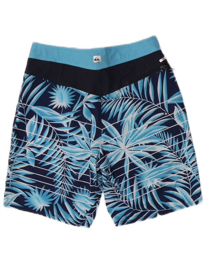 Męskie spodenki kąpielowe Quiksilver, mały, niebieski, kwiatowy poliester