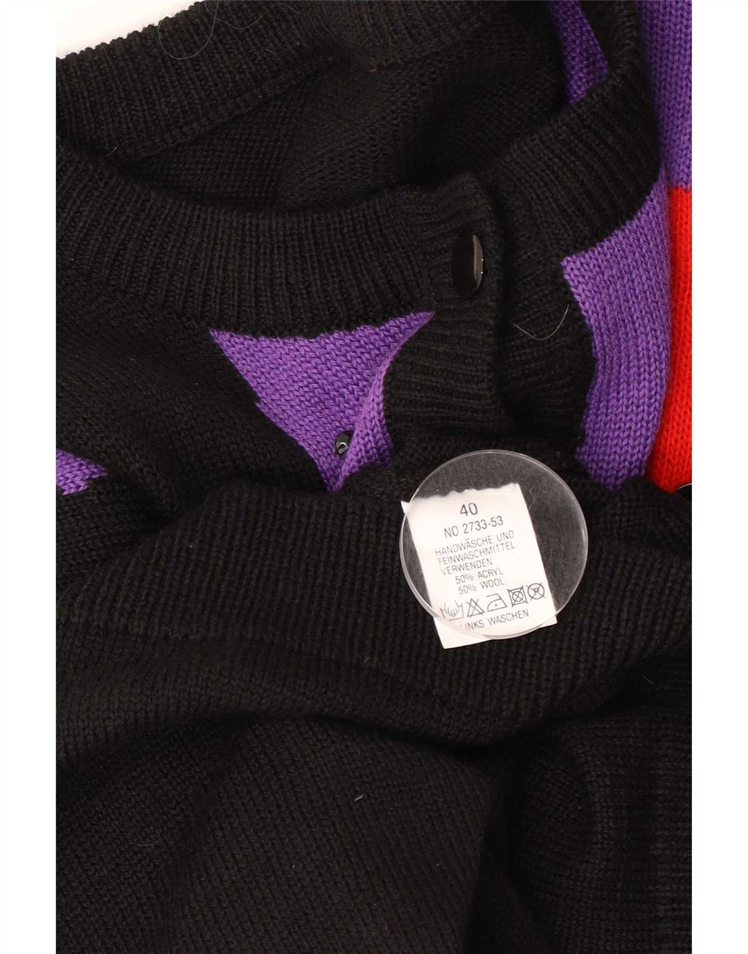Sweter damski w stylu vintage o przedłużonym kroju, EU 40, średni czarny, blok kolorów