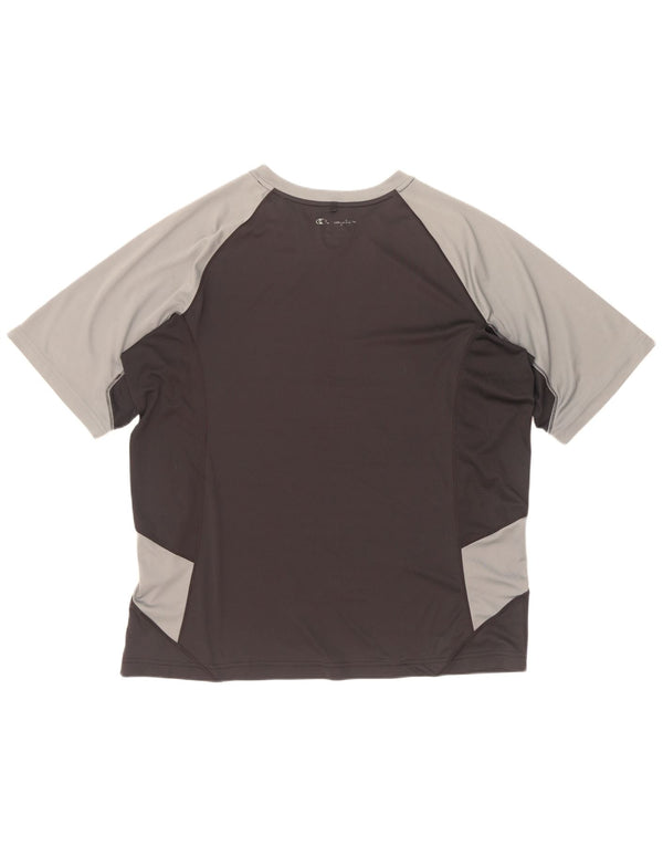 T-shirt męski Champion XL, czarny, z blokami kolorów, poliester