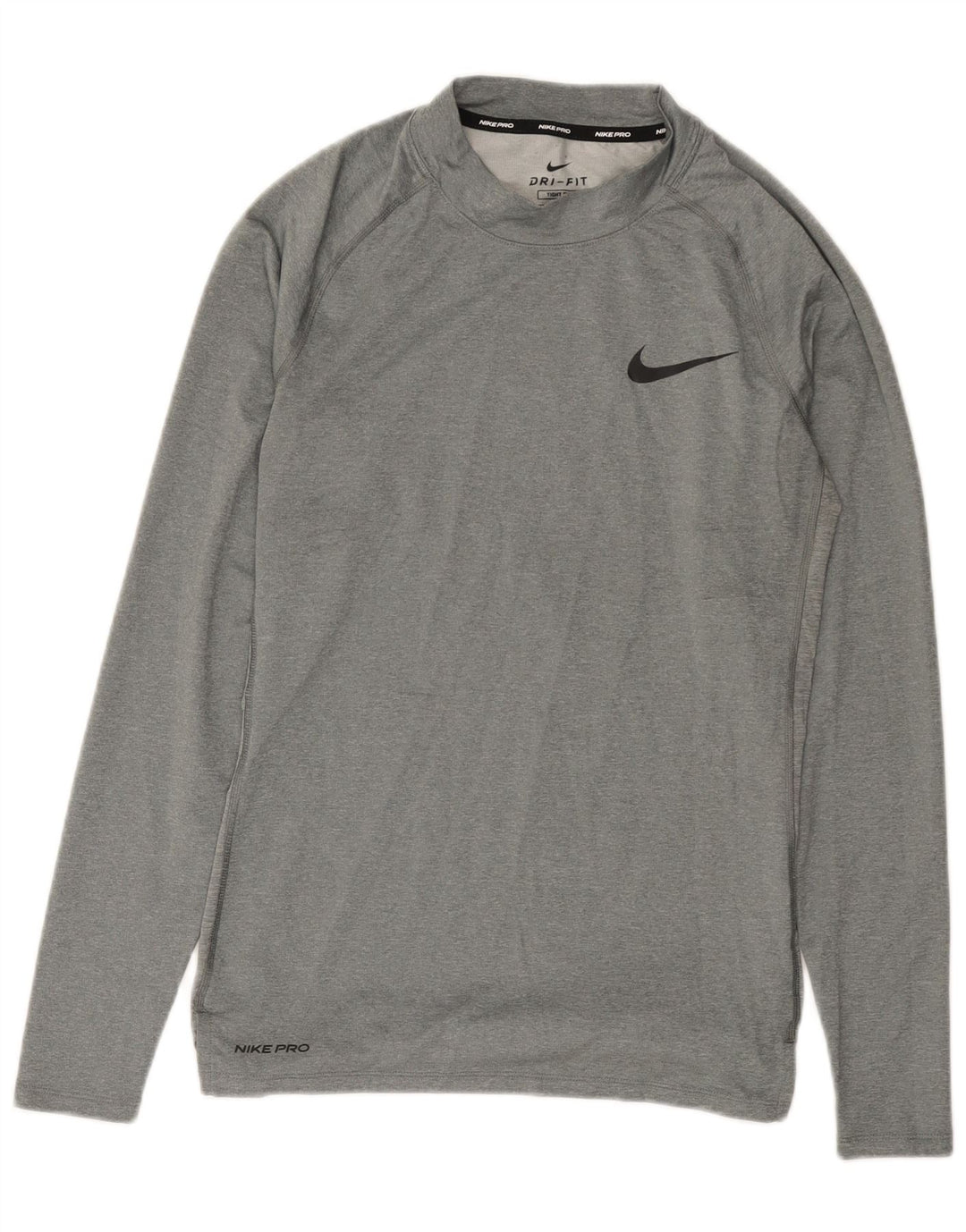 Męska koszulka Nike Dri Fit z długim rękawem, średnioszara, poliestrowa