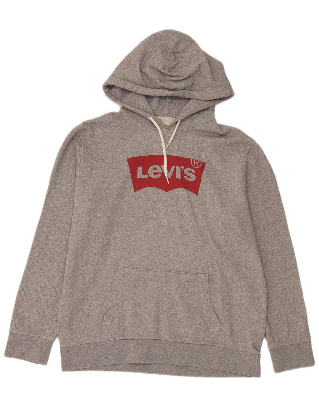 Męski sweter z kapturem z grafiką Levi's, duży, szary, bawełniany