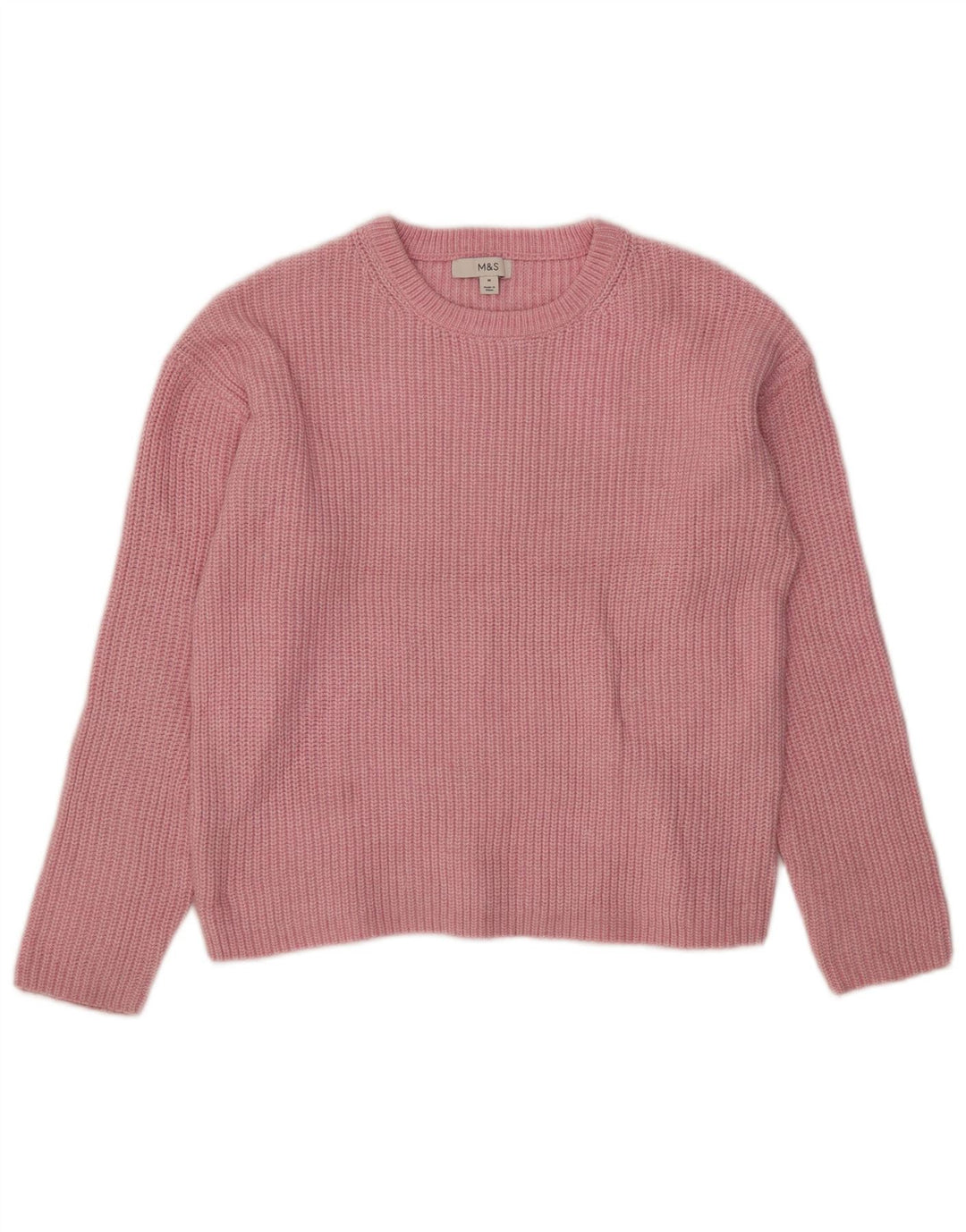Marks & Spencer Damski sweter z dekoltem w łódkę, UK 14, średni różowy poliester