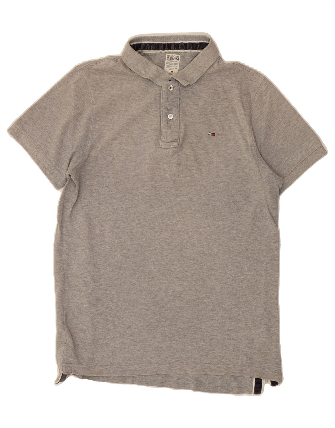 TOMMY HILFIGER Mens Polo Shirt Large Grey Cotton Vintage Tommy Hilfiger and Second-Hand Tommy Hilfiger from Messina Hembry 
