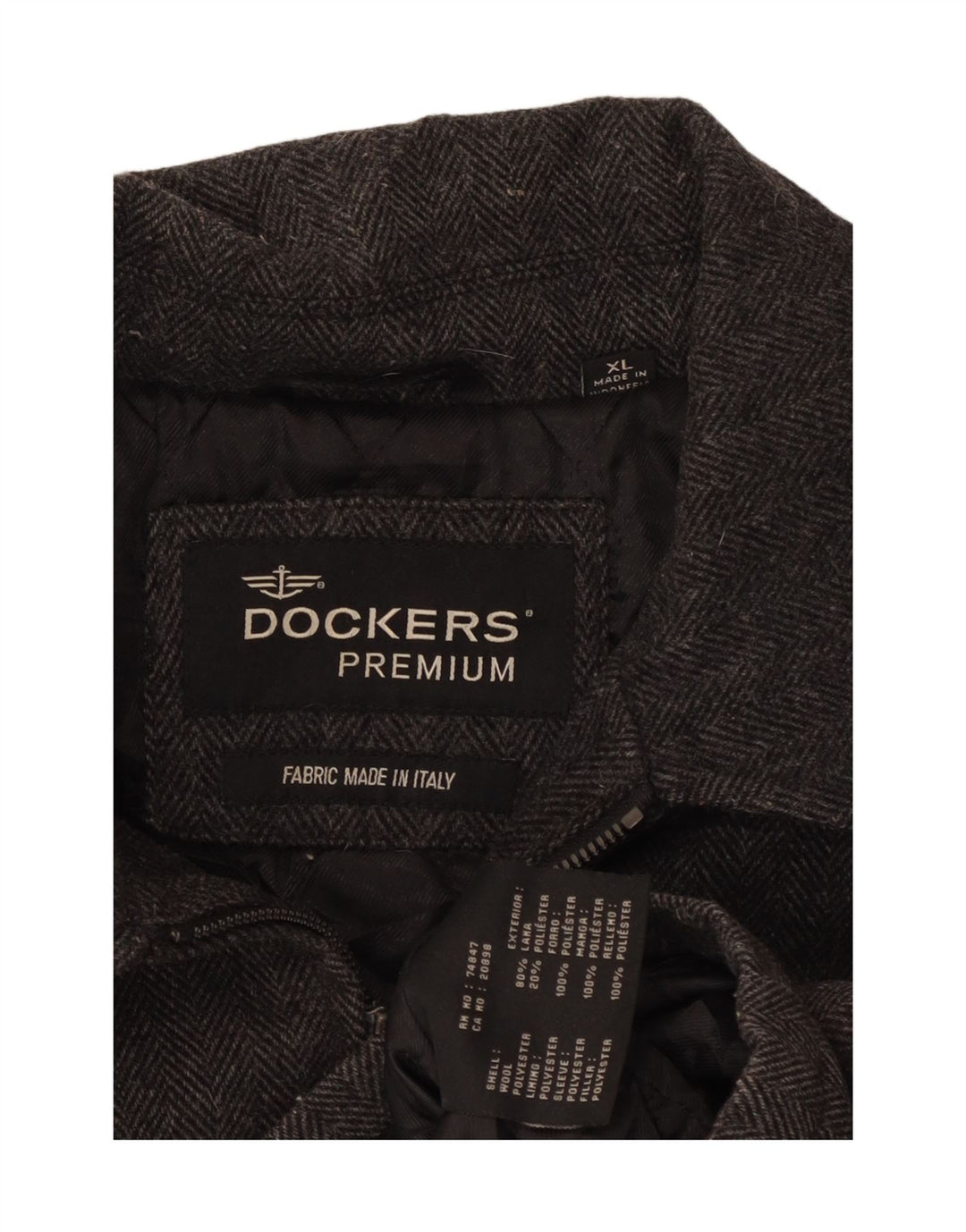 Męska kurtka bomberka Dockers UK 42 XL Szara wełna w jodełkę