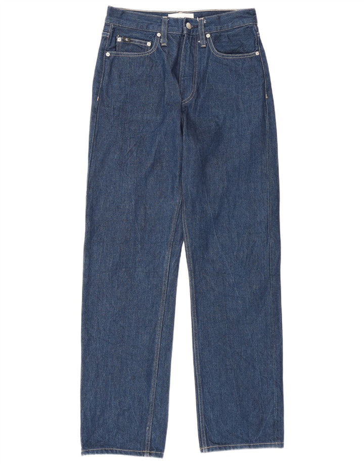 Damskie proste dżinsy Calvin Klein W28 L30 Niebieskie bawełniane