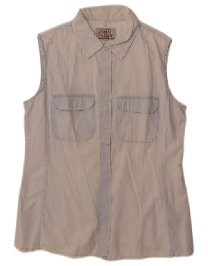 Damska koszula bez rękawów Armani Jeans UK 14, duża, niebieska, bawełniana