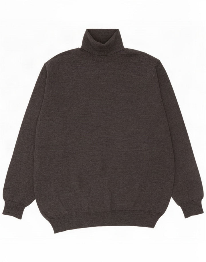 Bramante Męski sweter z golfem XL Szary dziewicza wełna