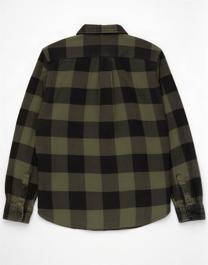 Męska koszula flanelowa Levi's w małą zieloną kratkę, bawełniana