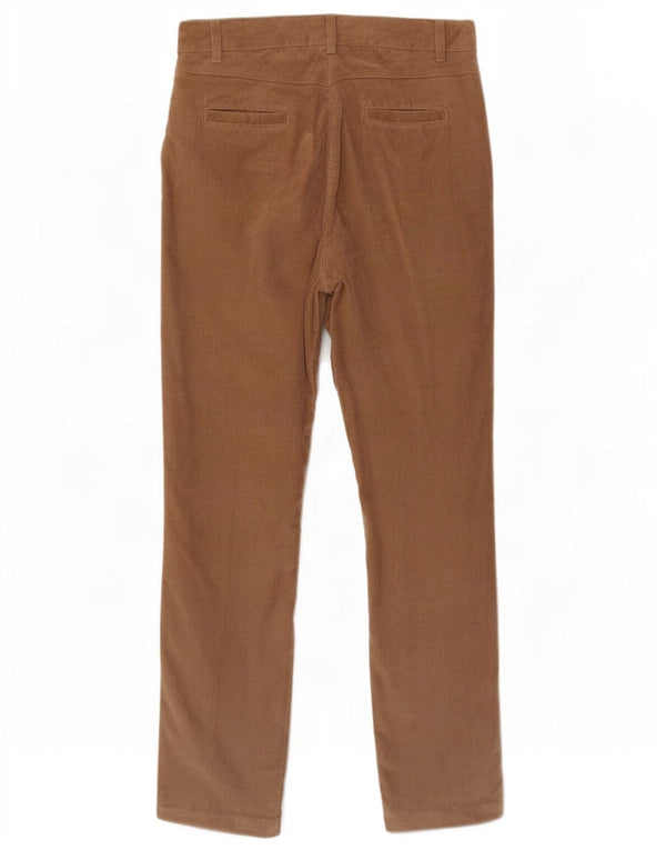 Damskie sztruksowe spodnie Jaeger Slim Fit UK 12 Medium W32 L30 Brązowa bawełna