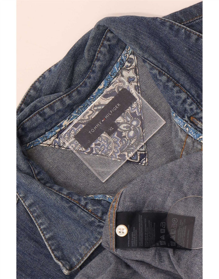 Męska koszula dżinsowa Tommy Hilfiger XL, niebieska, bawełniana