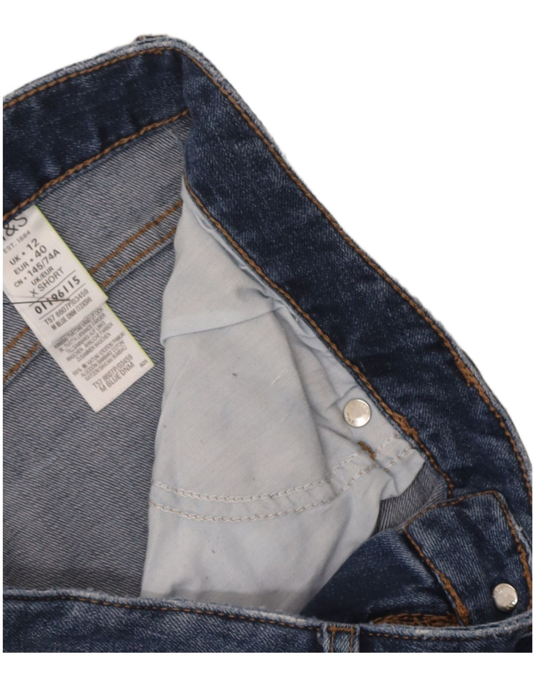 Marks & Spencer Damskie Crop Slim Jeans UK 12 Medium W32 L26 Niebieskie