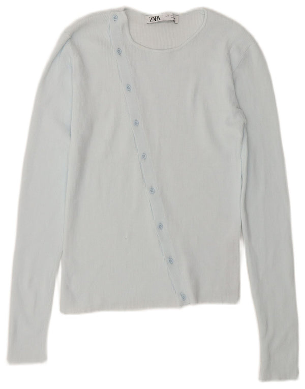Damski krótki kardigan Zara UK 10, mały, niebieski nylon