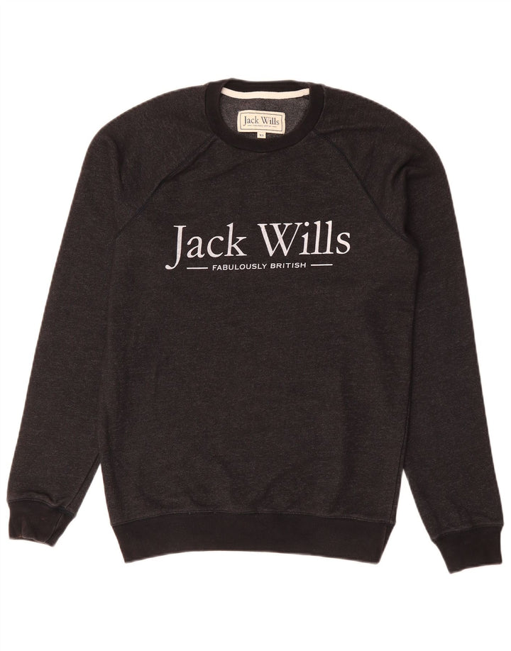 Męska bluza z grafiką JACK WILLS, sweter XS, czarny