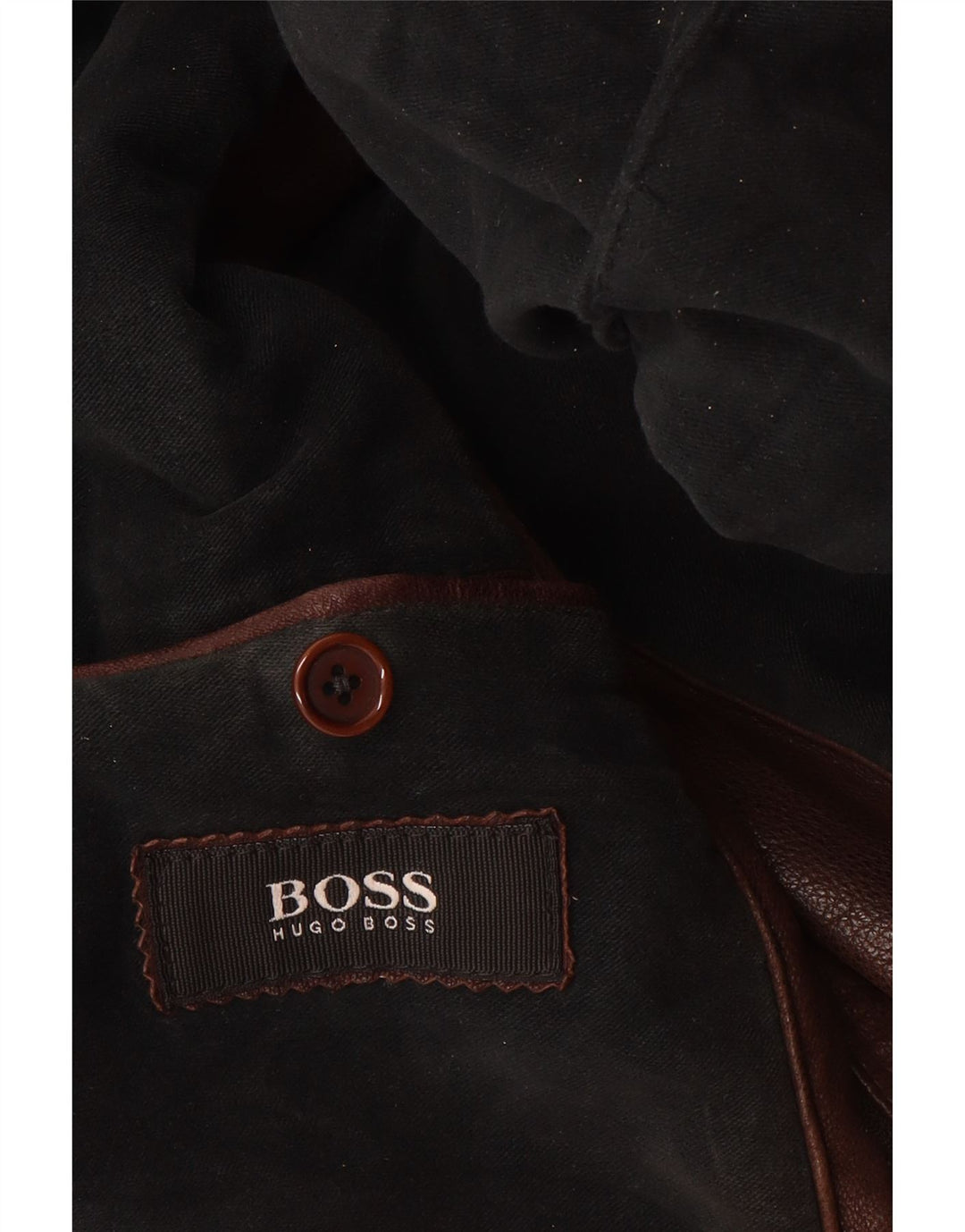 Męska kurtka skórzana Hugo Boss UK 40, duża brązowa skóra