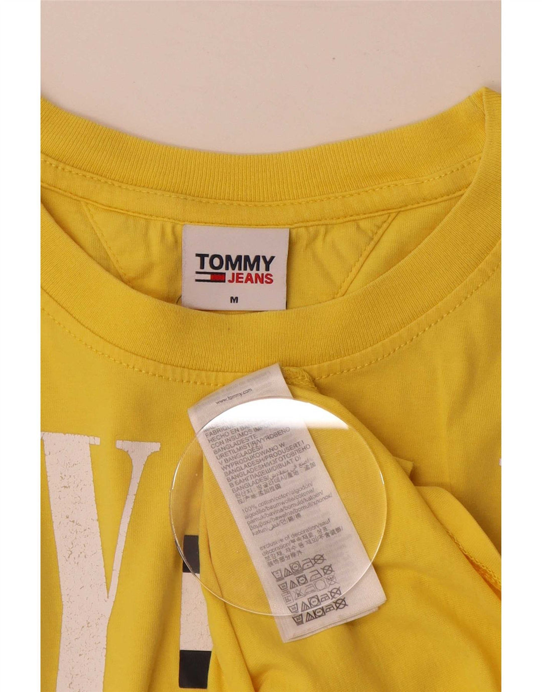 Męska koszulka z grafiką Tommy Hilfiger, średnia żółta bawełna