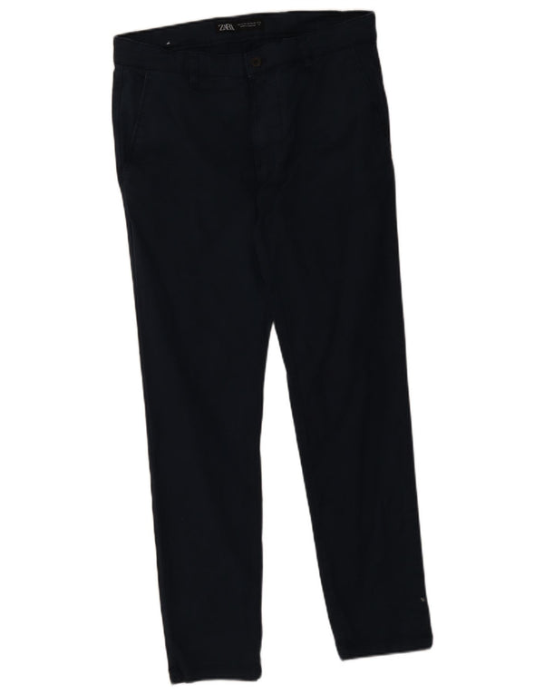 Męskie spodnie chino Zara EU 42 Large W32 L30 Granatowa bawełna
