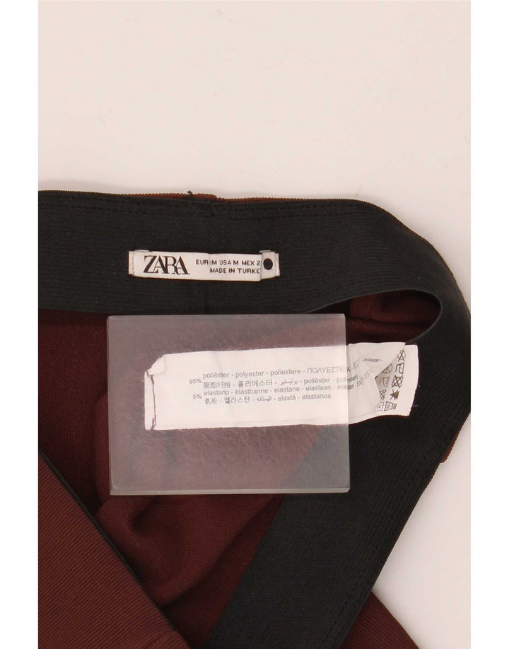 Spodnie damskie Zara Flare, średnie, W28 L32, brązowe, poliestrowe