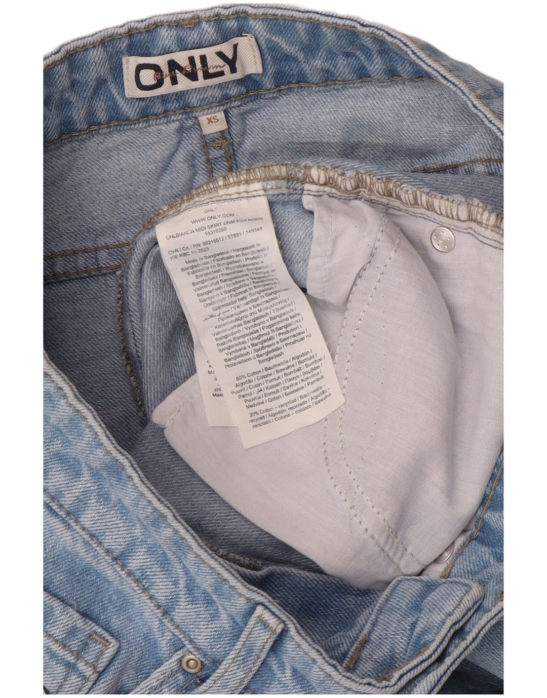 Only Damska Spódnica Dżinsowa XS W25 Niebieska Bawełna