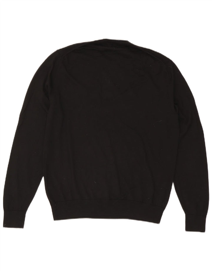 Męski sweter Paul Smith z okrągłym dekoltem, duży, czarny, wełniany