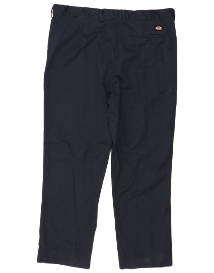 Męskie proste spodnie garniturowe Dickies W40 L28 Granatowy poliester klasyczny