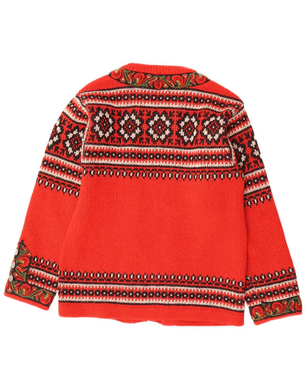 Sweter damski NORDSTRIKK EU 44 XL z czerwonej wełny w kwiaty