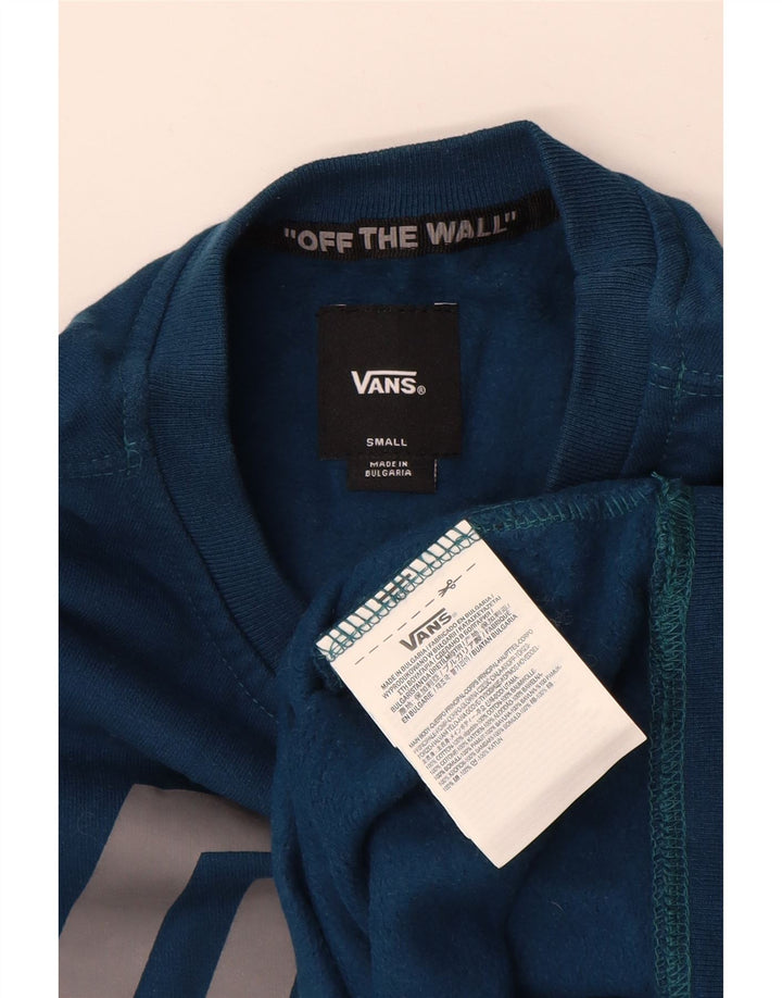 Męski sweter z grafiką VANS, mały, niebieski, bawełniany