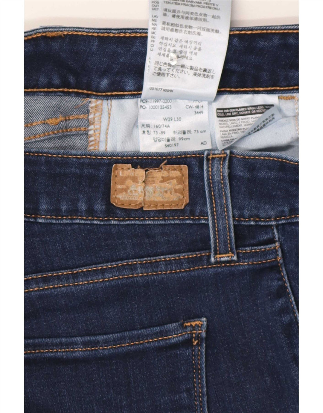 Damskie legginsy Levi's Cropped Jeans W29 L26 Niebieska bawełna