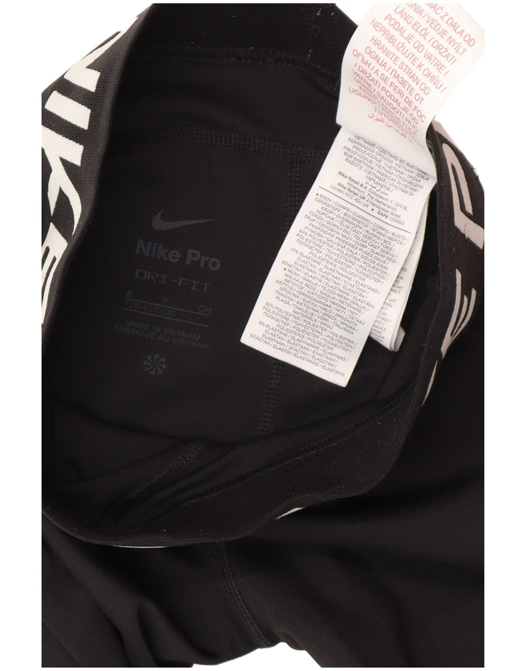 Dziewczęce legginsy Nike Dri Fit z grafiką, 8-9 lat, małe, czarne, poliestrowe