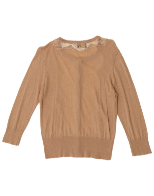 Damski sweter rozpinany Liu Jo z rękawem 3/4 UK 12, średni brąz w kwiaty