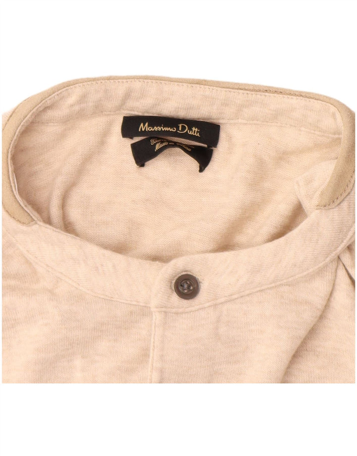 Męska koszulka polo Massimo Dutti, duża, beżowa, bawełniana