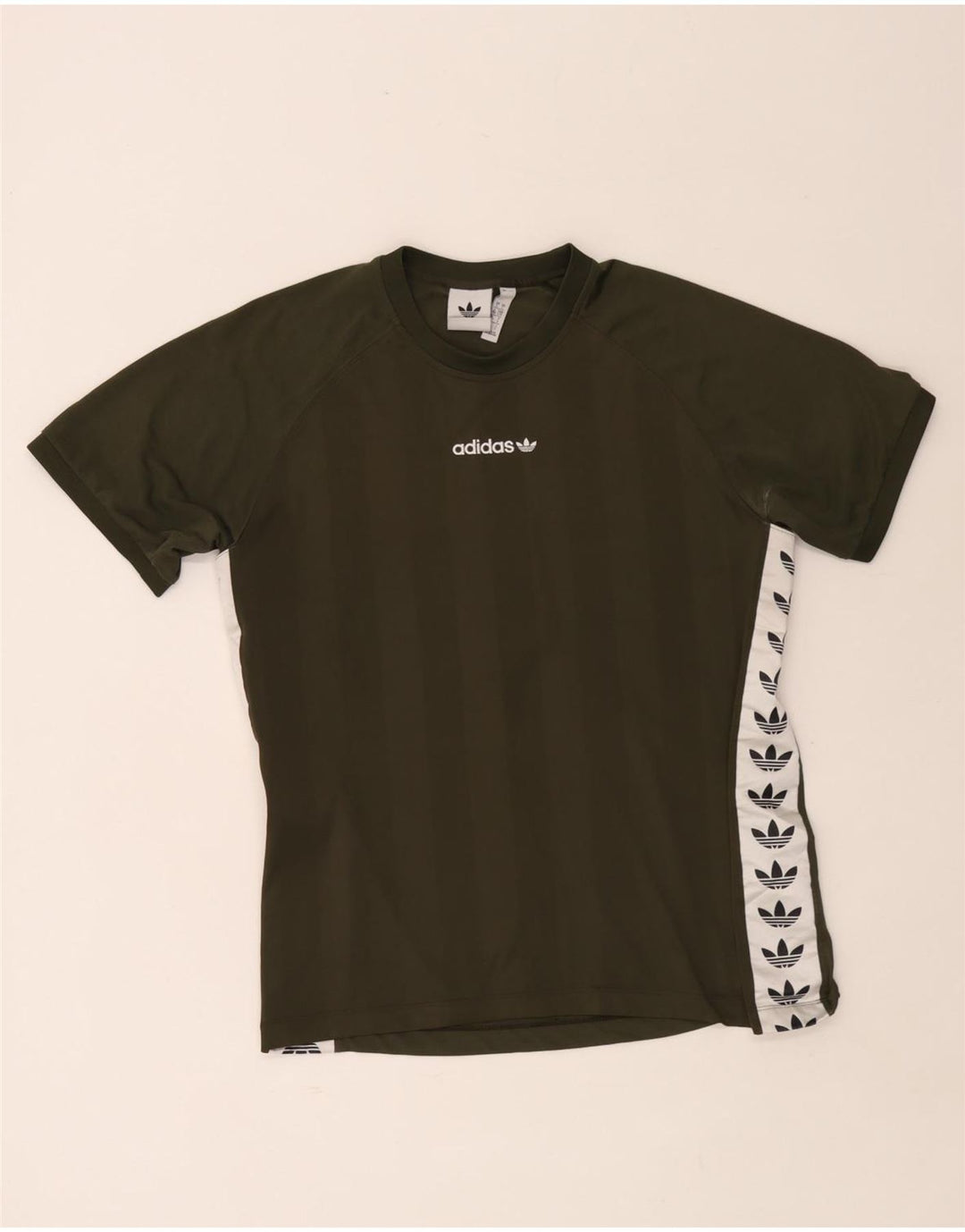 Męska koszulka z grafiką Adidas, duża, poliestrowa, w kolorze khaki