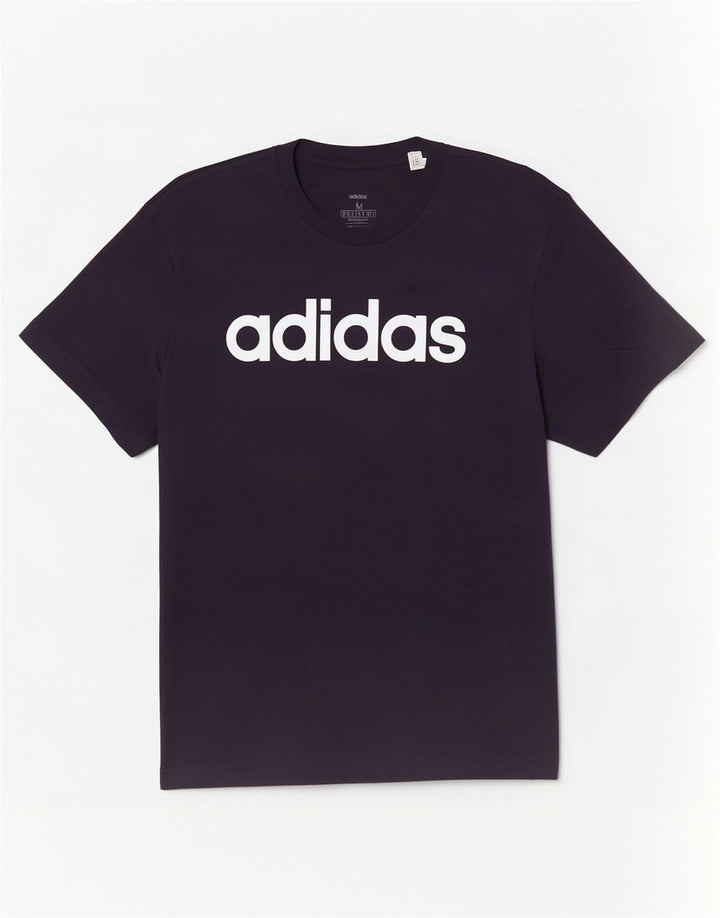 Męska koszulka z grafiką Adidas, średnia, granatowa, bawełniana