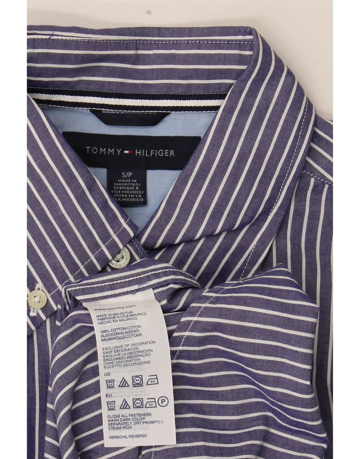Koszula męska Tommy Hilfiger, mała, bawełniana w granatowe paski