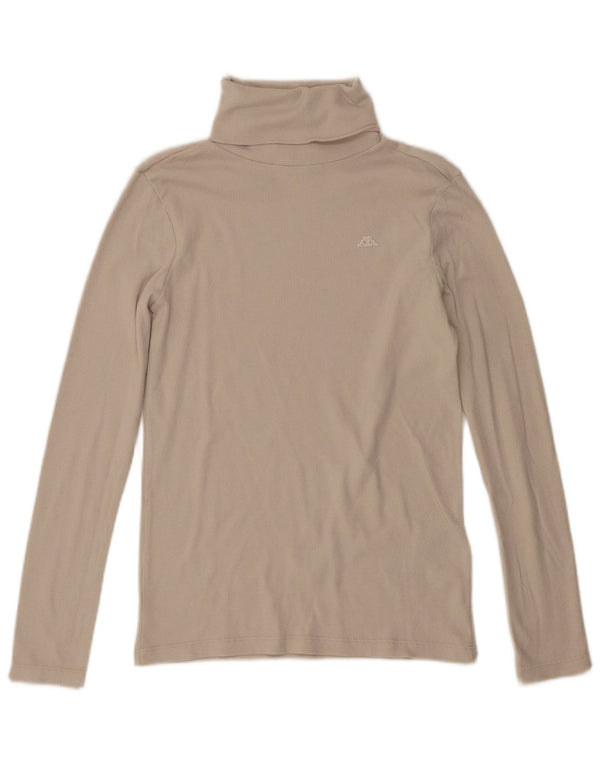 Top damski Kappa z długim rękawem UK 10, mały, beżowy, bawełniany