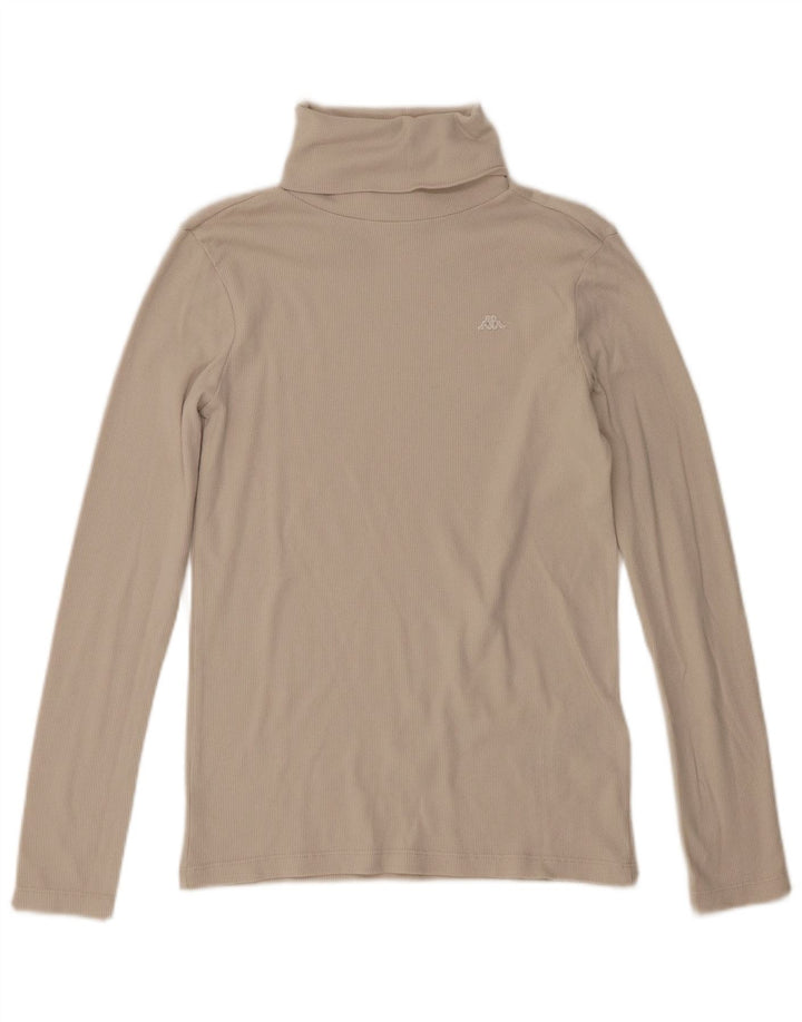 Top damski Kappa z długim rękawem UK 10, mały, beżowy, bawełniany